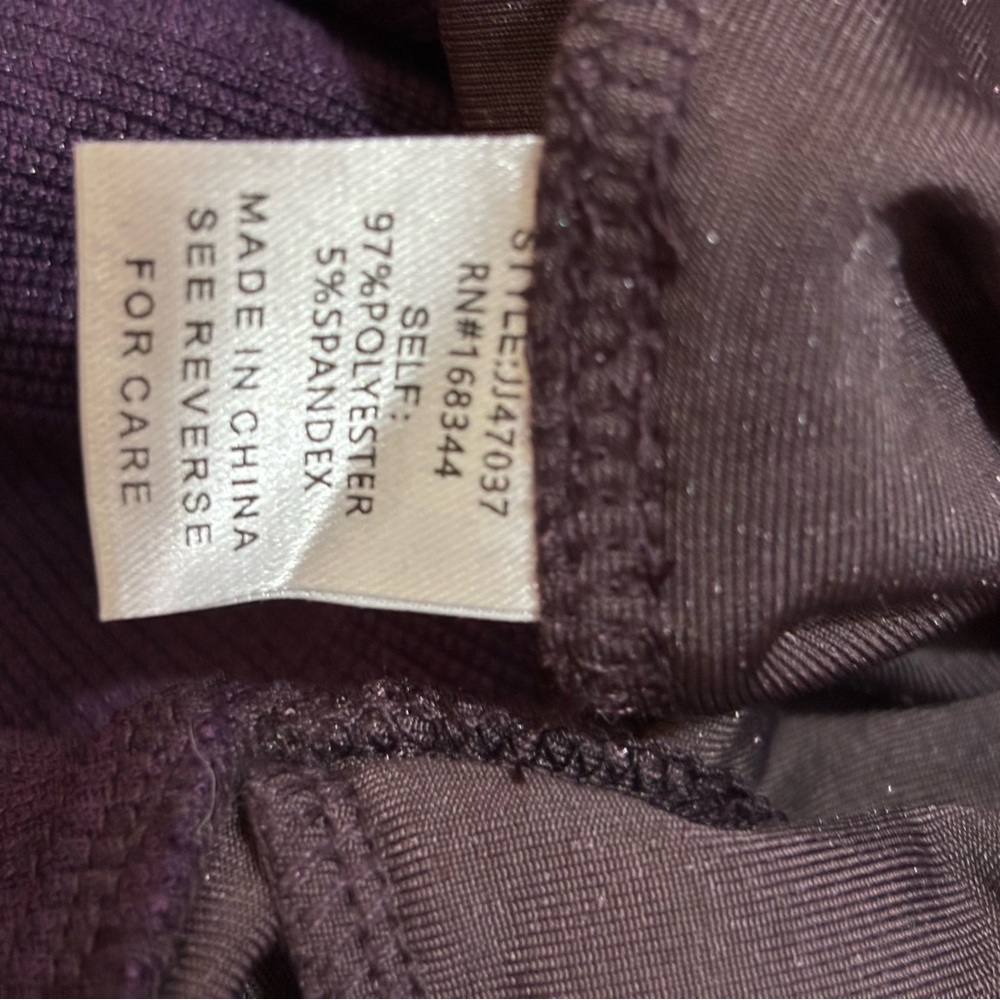 Velour zip up jacket with hood. NWT. Size S. Deep purple color. - Picture 6 of 10